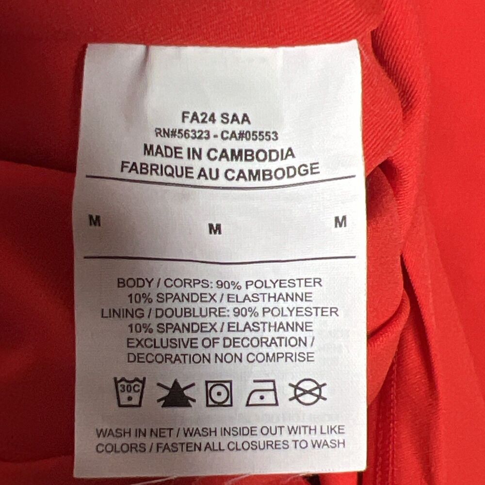 Nike x Jacquemus Red Short Sleeve Mini Body Con Dress Size Medium White Piping - Picture 12 of 14